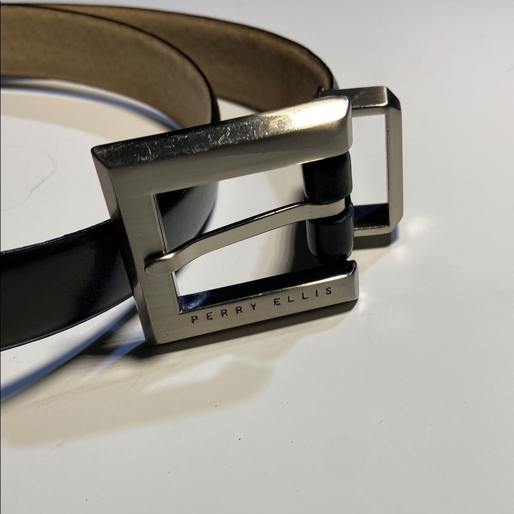 Perry Ellis Leather Belt Sz Large (leather belt is 36” total )